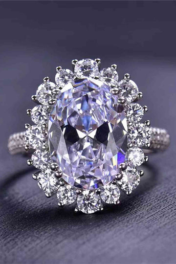 Sparkling Solitude 8 Carat Oval Moissanite Ring