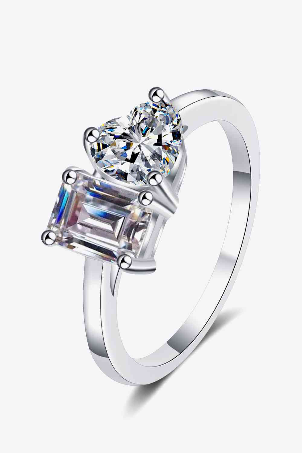 Radiant Elegance Heart 2 Carat Moissanite Ring