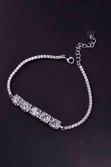 Enigmatic Allure 5 Carat Moissanite Lobster Clasp Bracelet