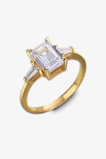 Heavenly Hues 2 Carat 18K Moissanite Rectangle Ring