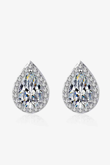 Radiant Rhapsody Moissanite Teardrop Stud Earrings