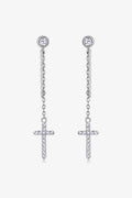 Heavenly Horizon Moissanite Cross Earrings