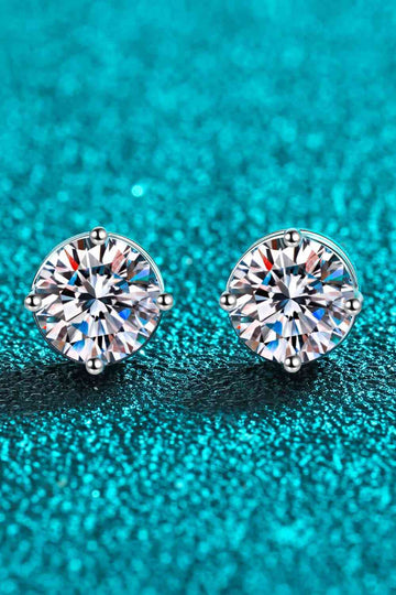 Twilight Tranquility 2 Carat Moissanite Stud Earrings