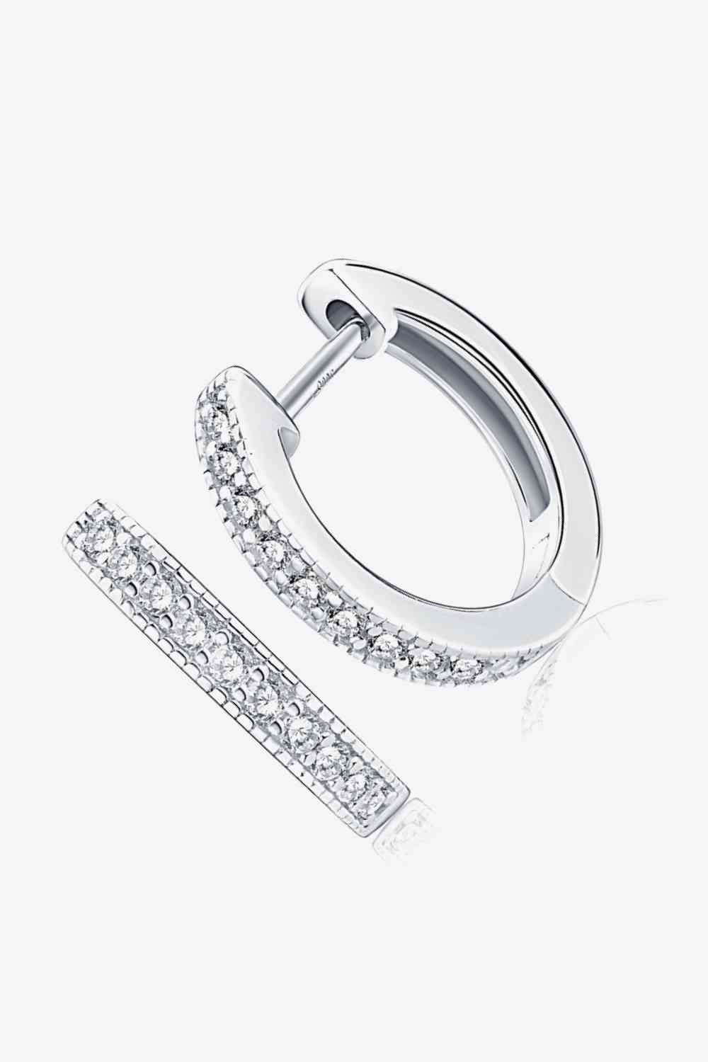 Twilight Serenity Inlaid Moissanite Hoop Earrings